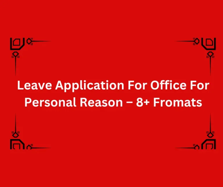 Leave Applications Count Leave Application For Office For Personal Reason - 8+ Fromats